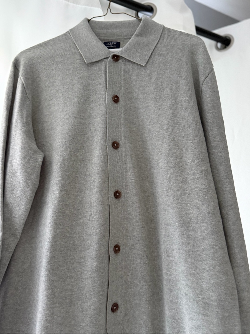 J. Crew Heather Gray Knit Button-Front Shirt Jacket